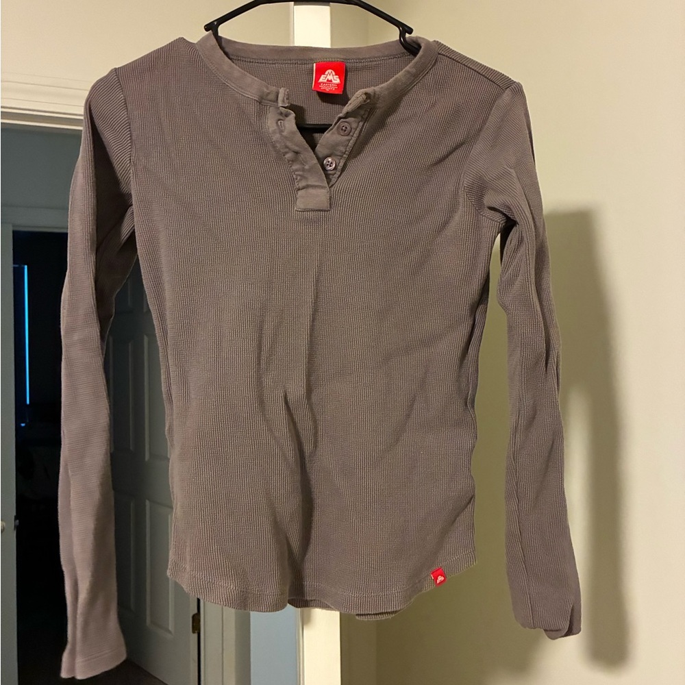 Gray Long Sleeve Womens Flannel